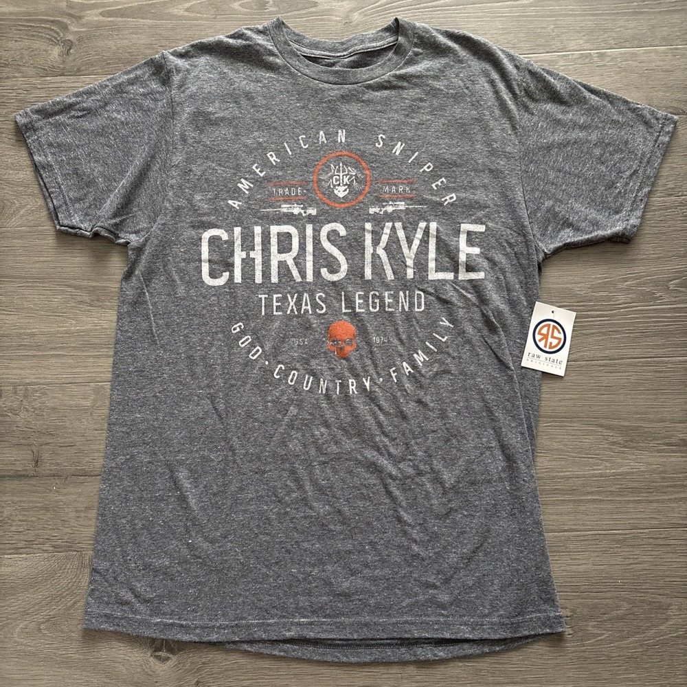 Chris Kyle Frog Foundation Shirt American Sniper Mens M New gray short slv graph